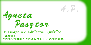 agneta pasztor business card